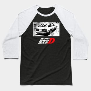 Black and White Manga Art Initial D v2 Baseball T-Shirt